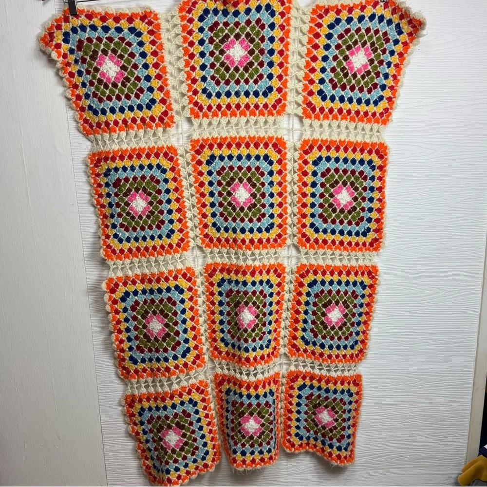 Colorful Granny Square Crochet‎ Blanket